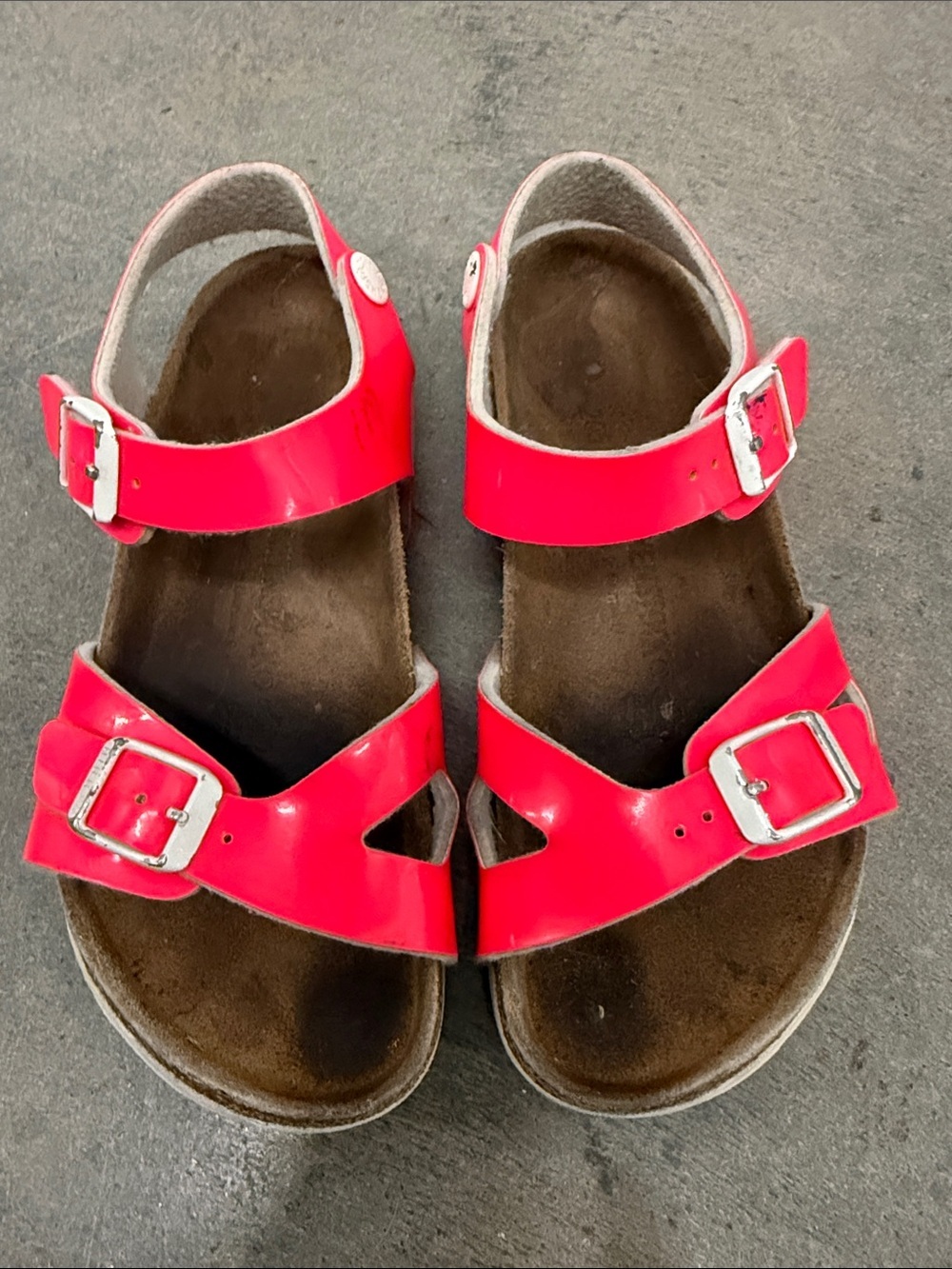 Birkenstock Kids Neon Pink Double-Buckle Sandals